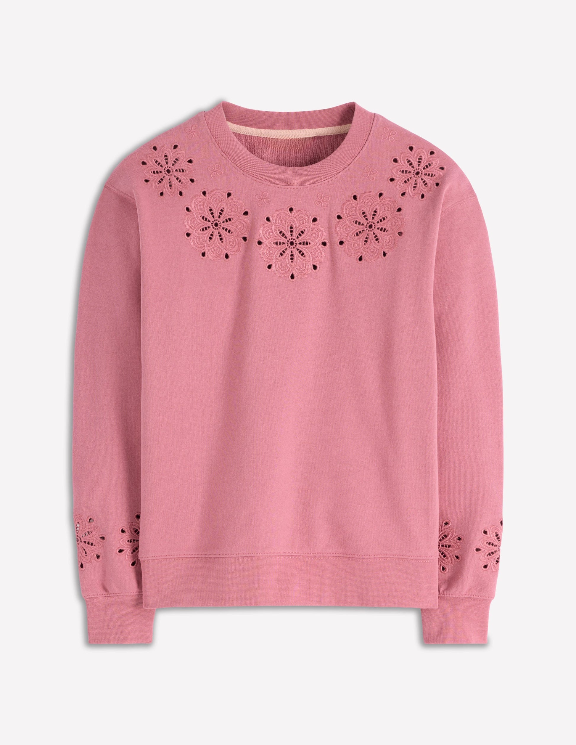 Emi Sweatshirt mit Cutwork-Design-Rosa Heide-5