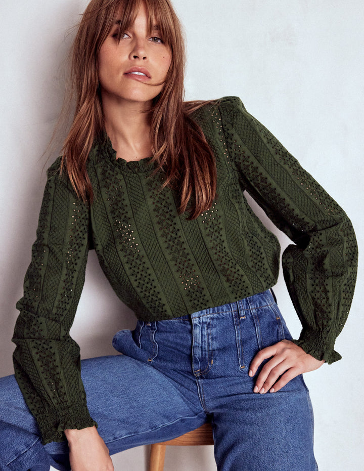 Top à volants et broderie anglaise-Clairière