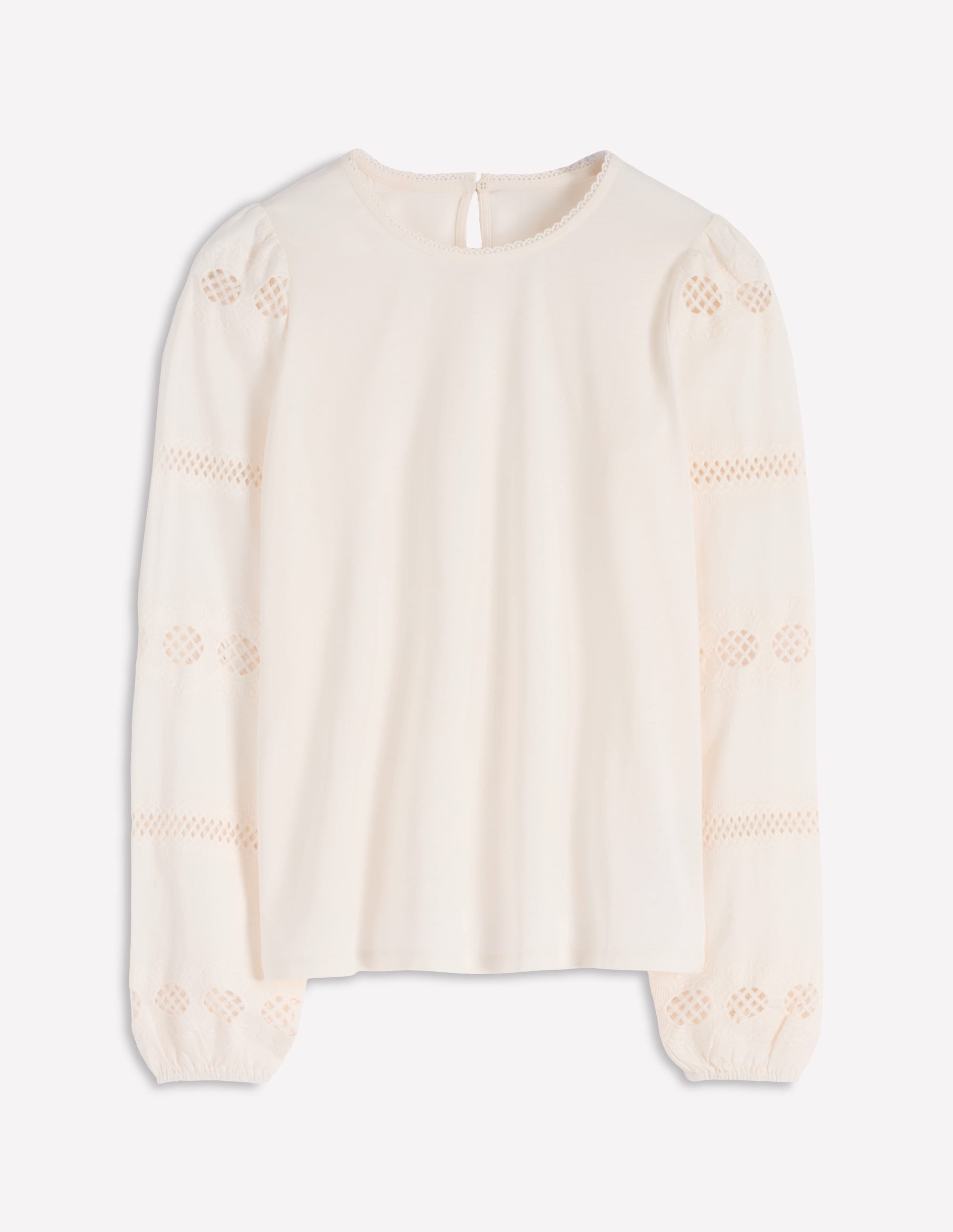Millie Lace Mix Top-Ivory - Image 6