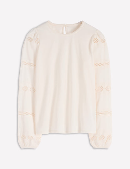 Millie Lace Mix Top-Ivory-6