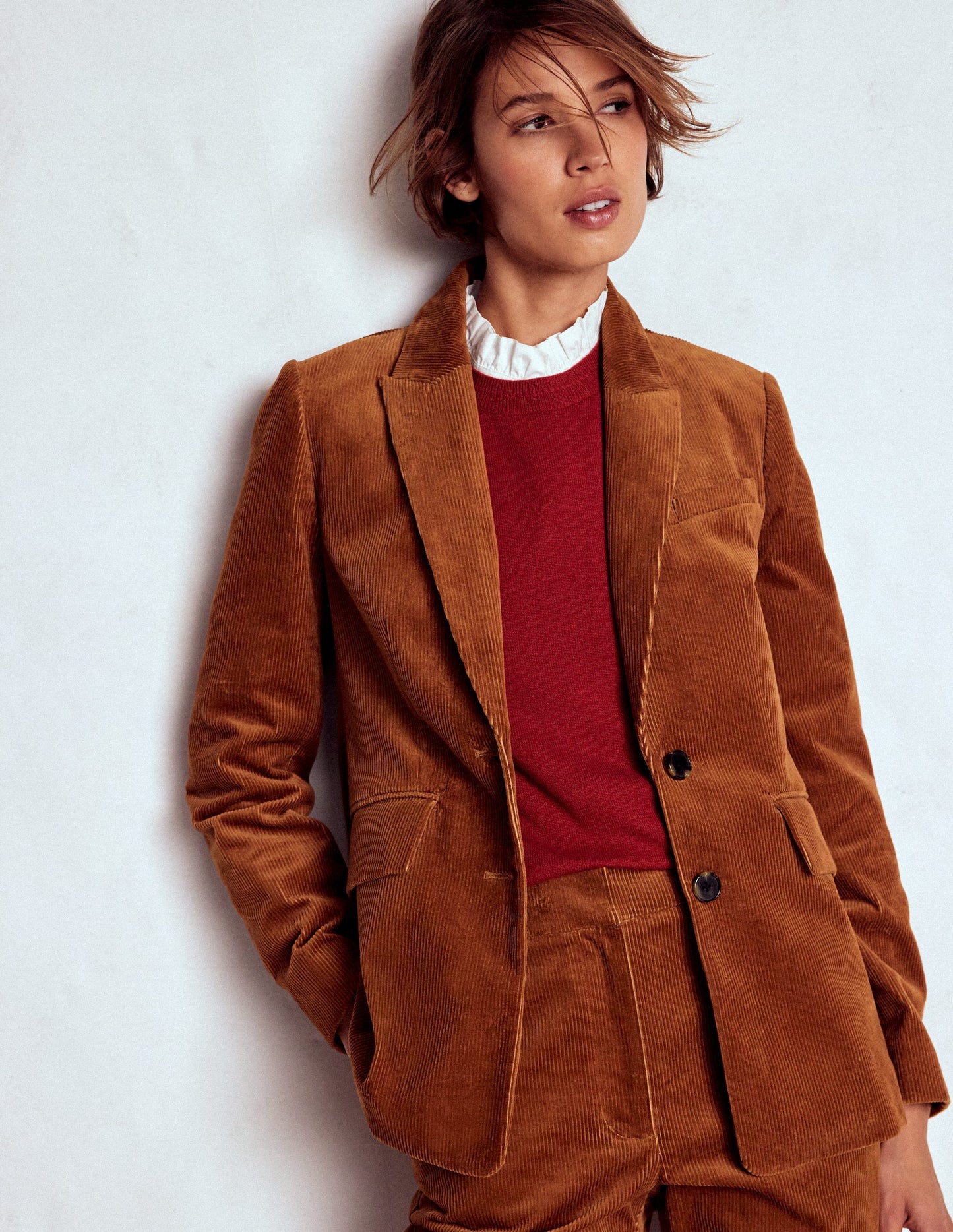 Blazer Stamford en velours côtelé-Gingembre