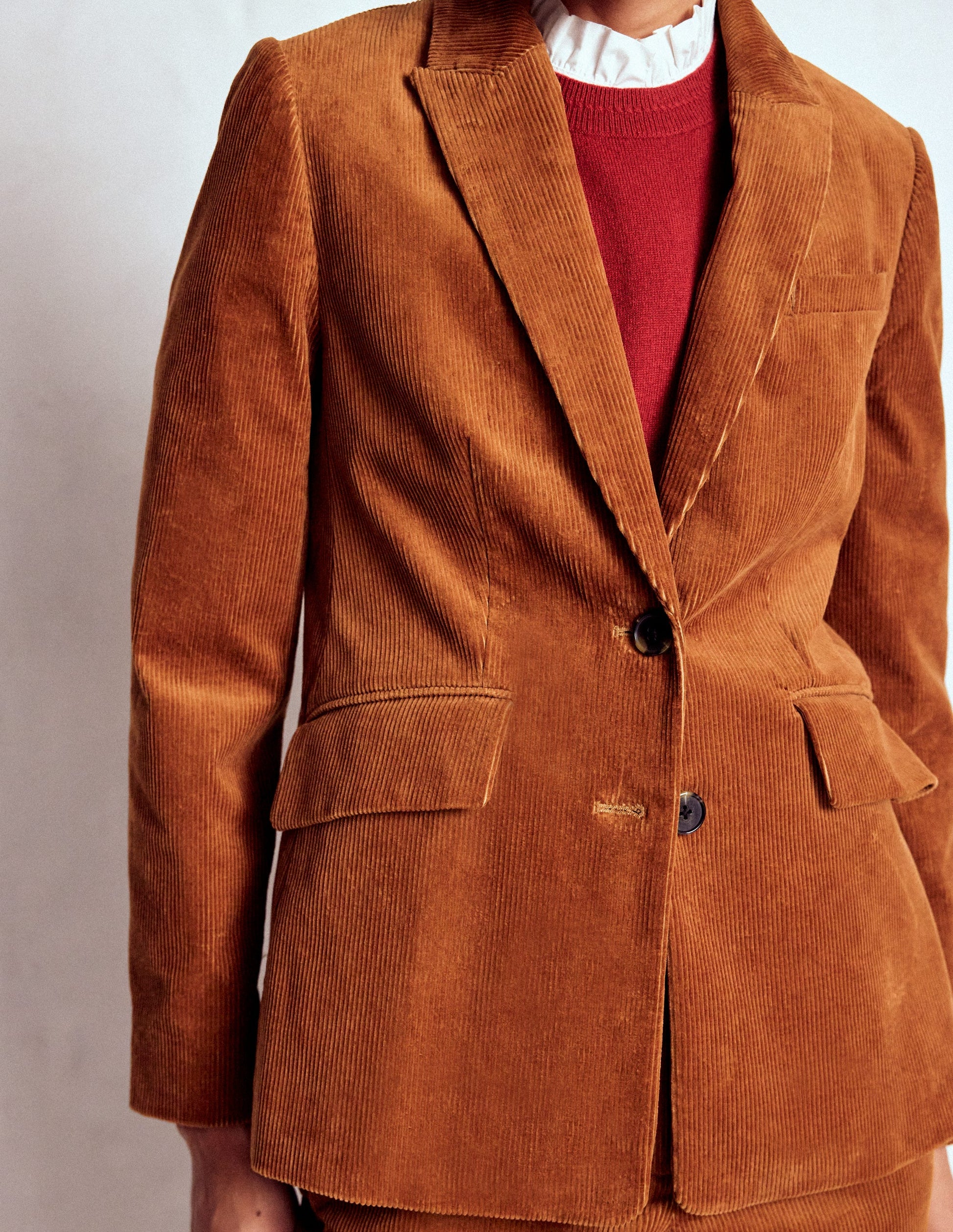 Blazer Stamford en velours côtelé-Gingembre-2
