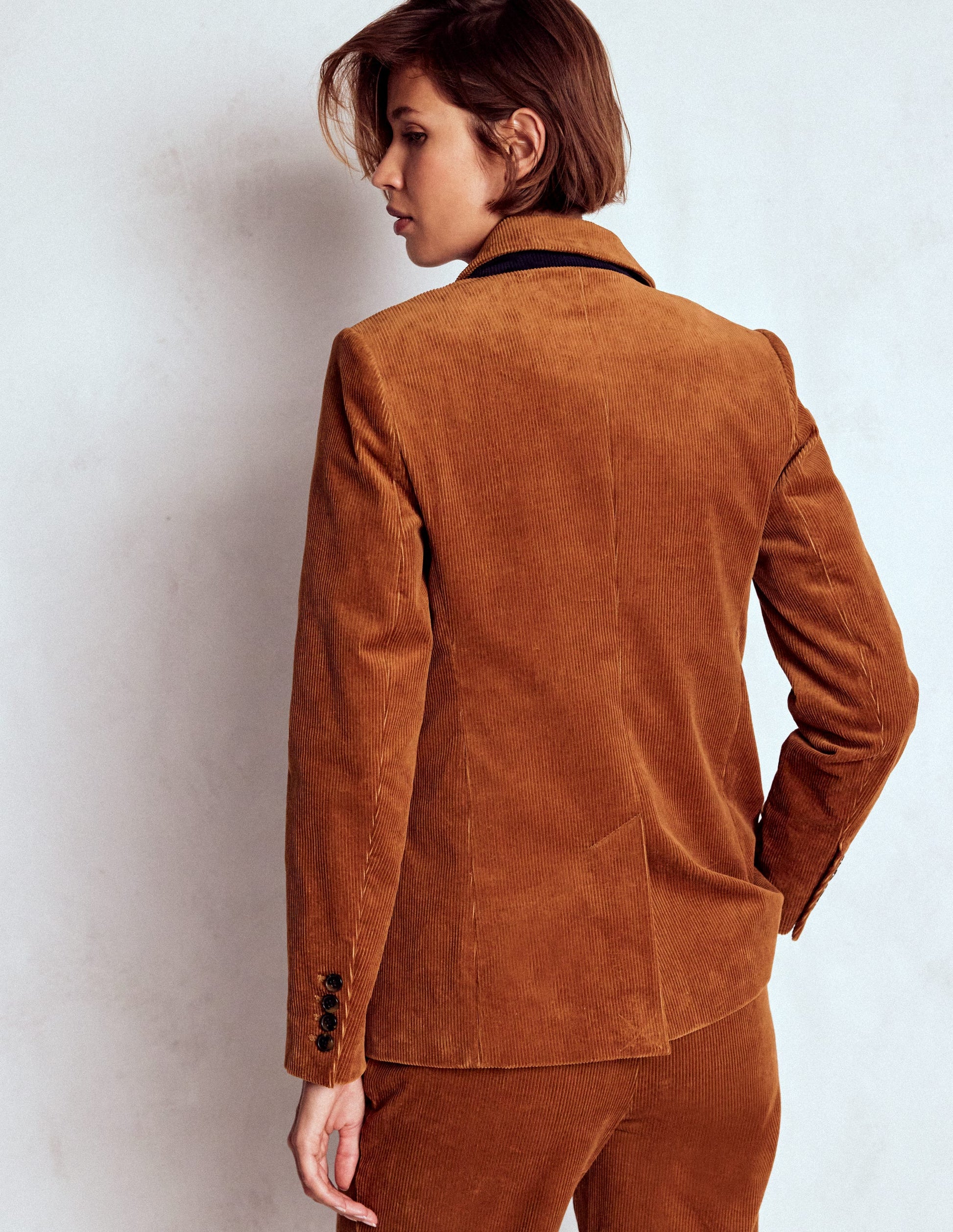Blazer Stamford en velours côtelé-Gingembre-3