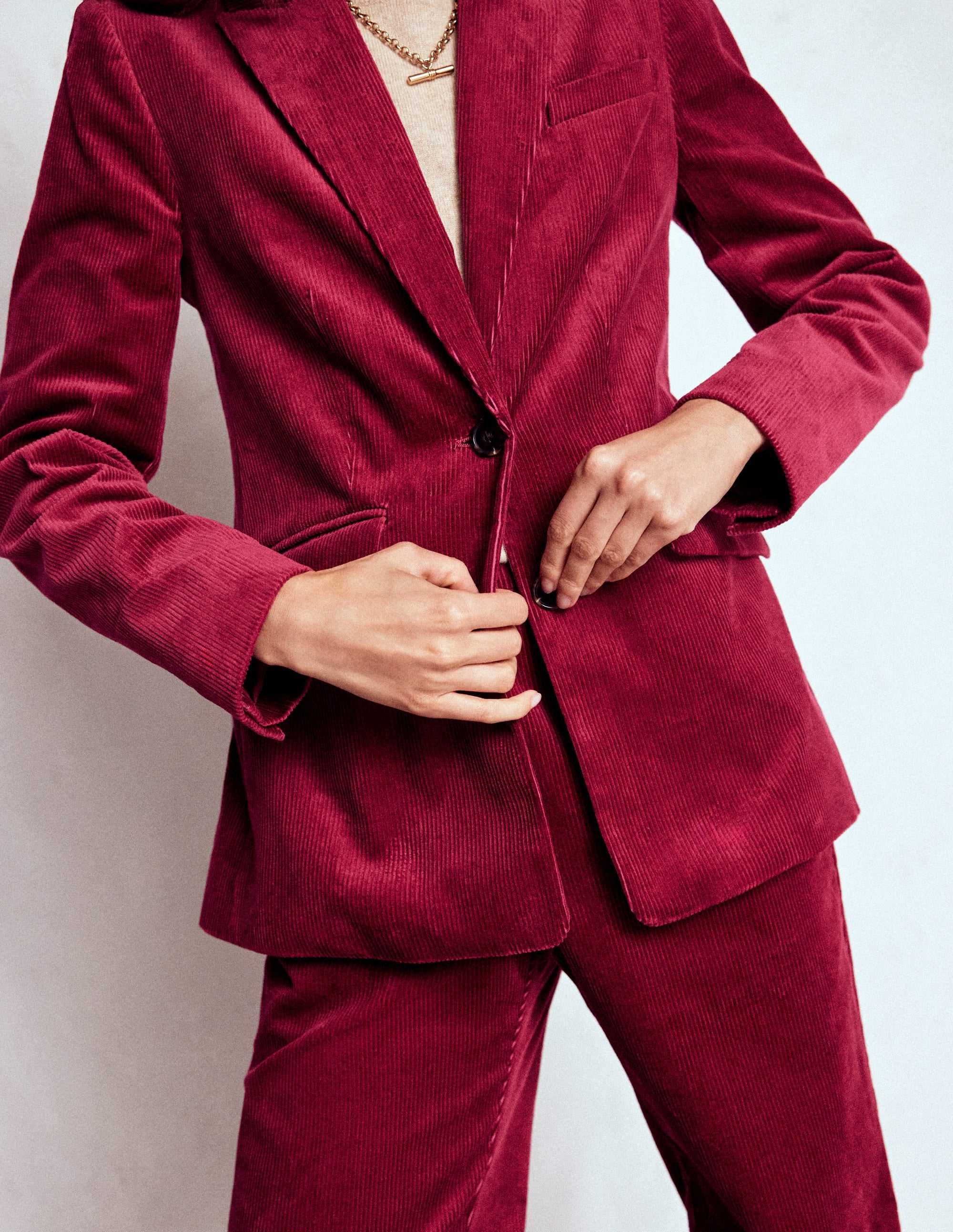 Blazer Stamford en velours côtelé-Bordeaux - Image 2