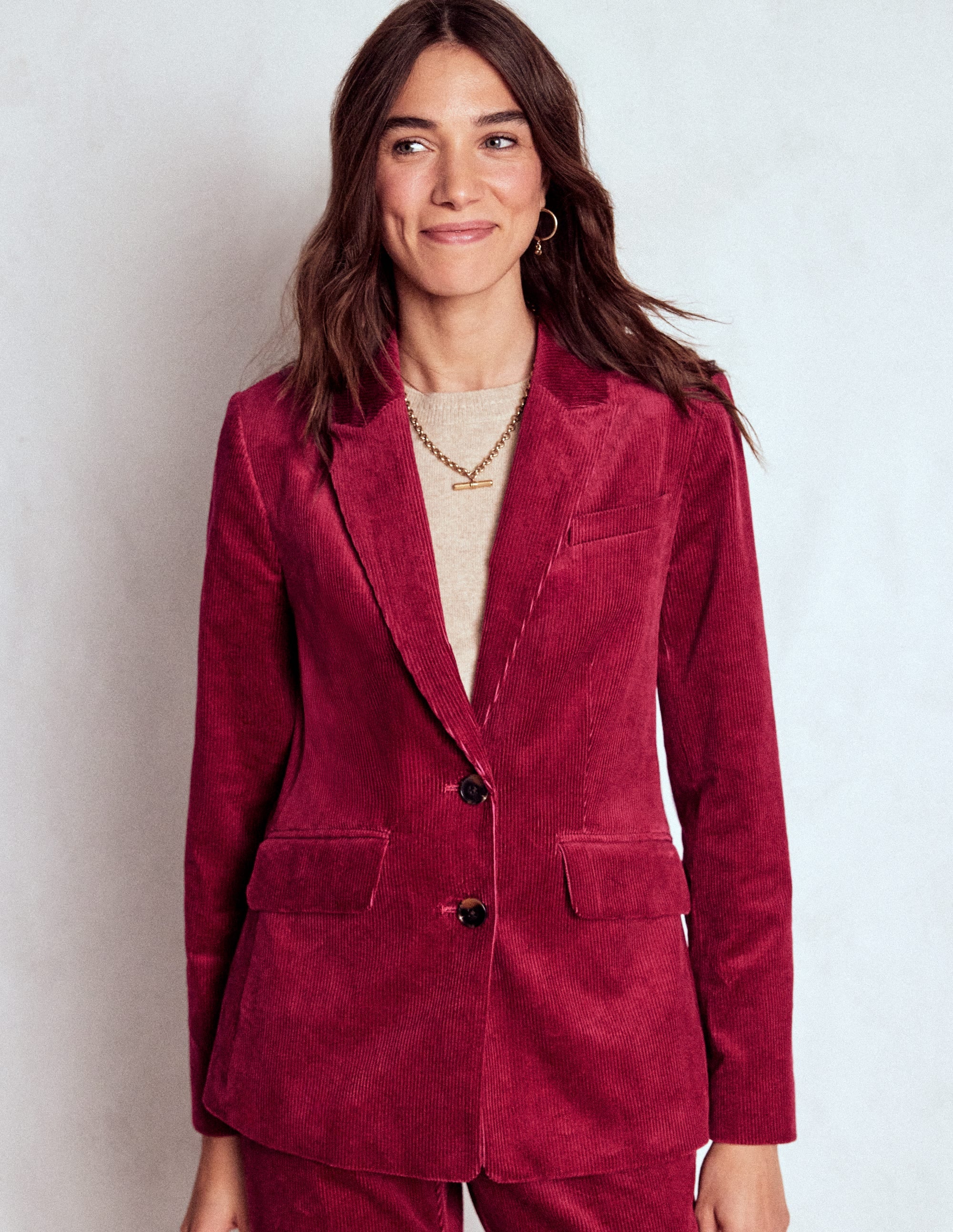 Blazer Stamford en velours côtelé-Bordeaux - Image 4