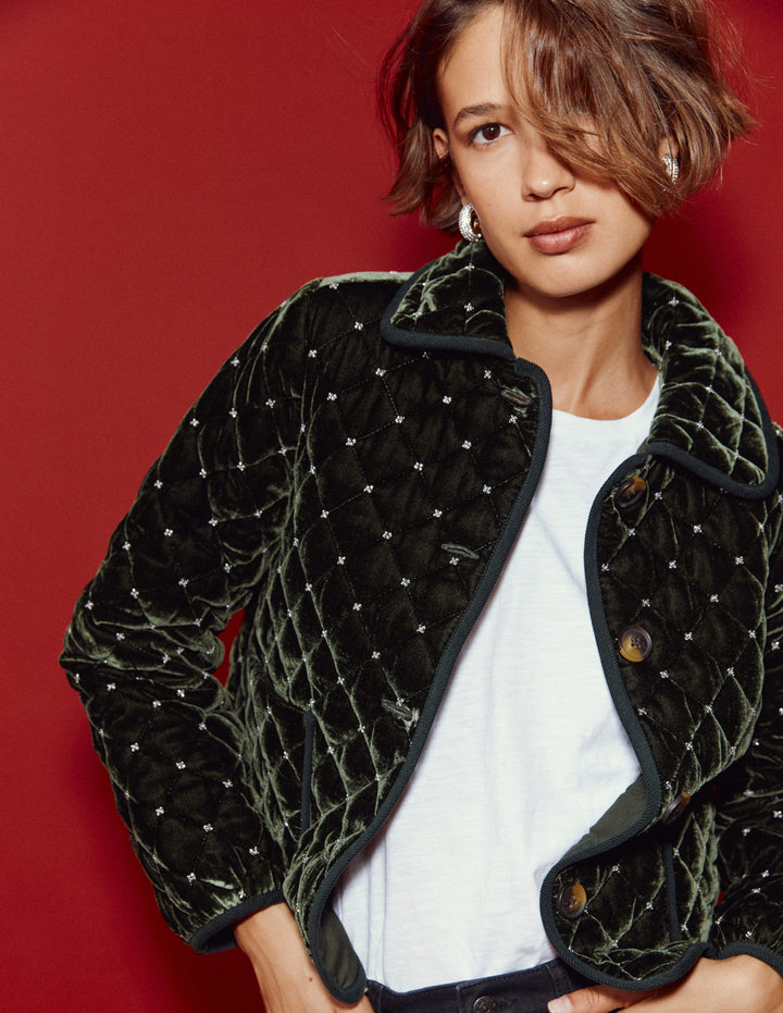 Fitzrovia Steppjacke-Kohlblatt, Perlen