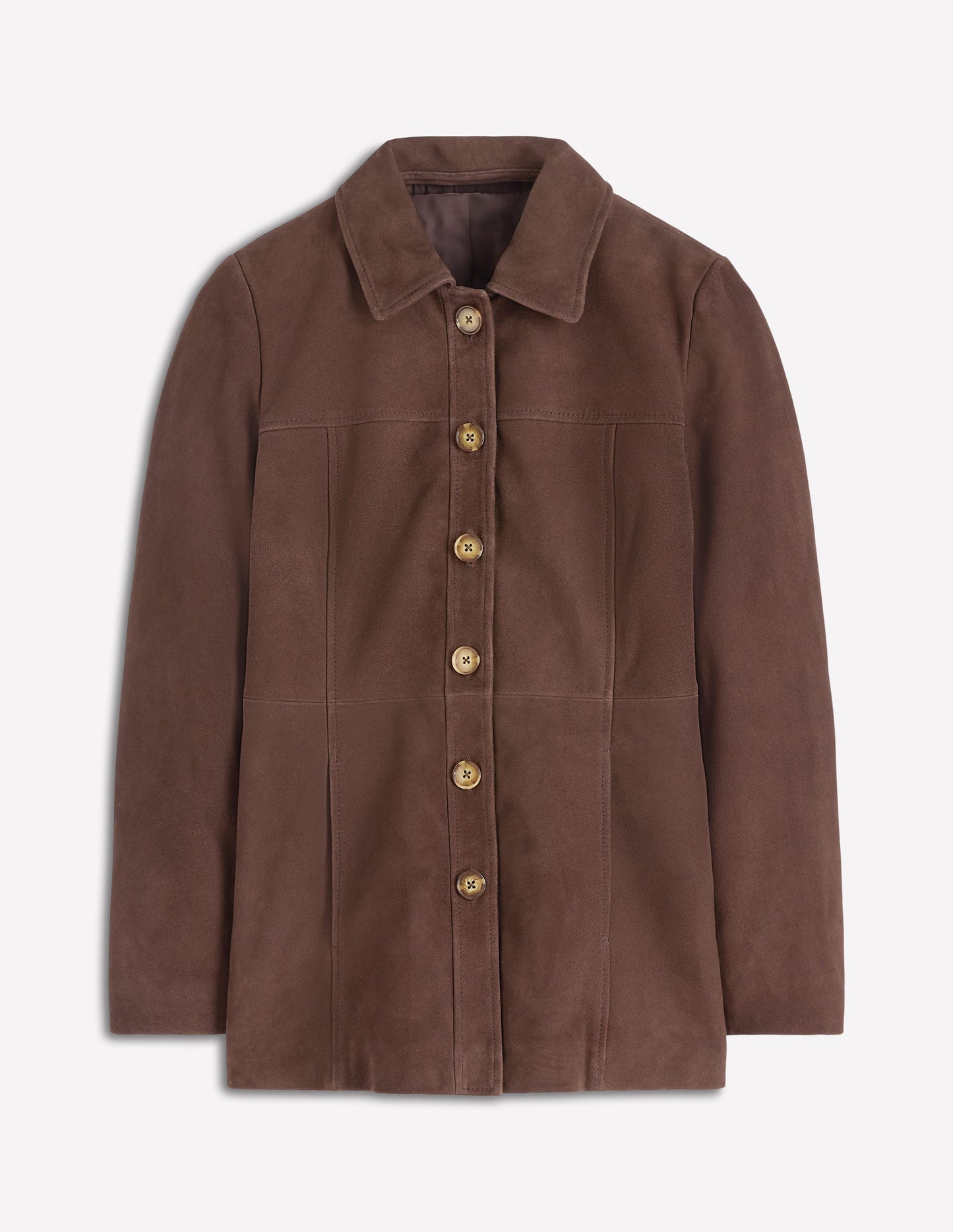 Wildlederjacke-Braunes Veloursleder