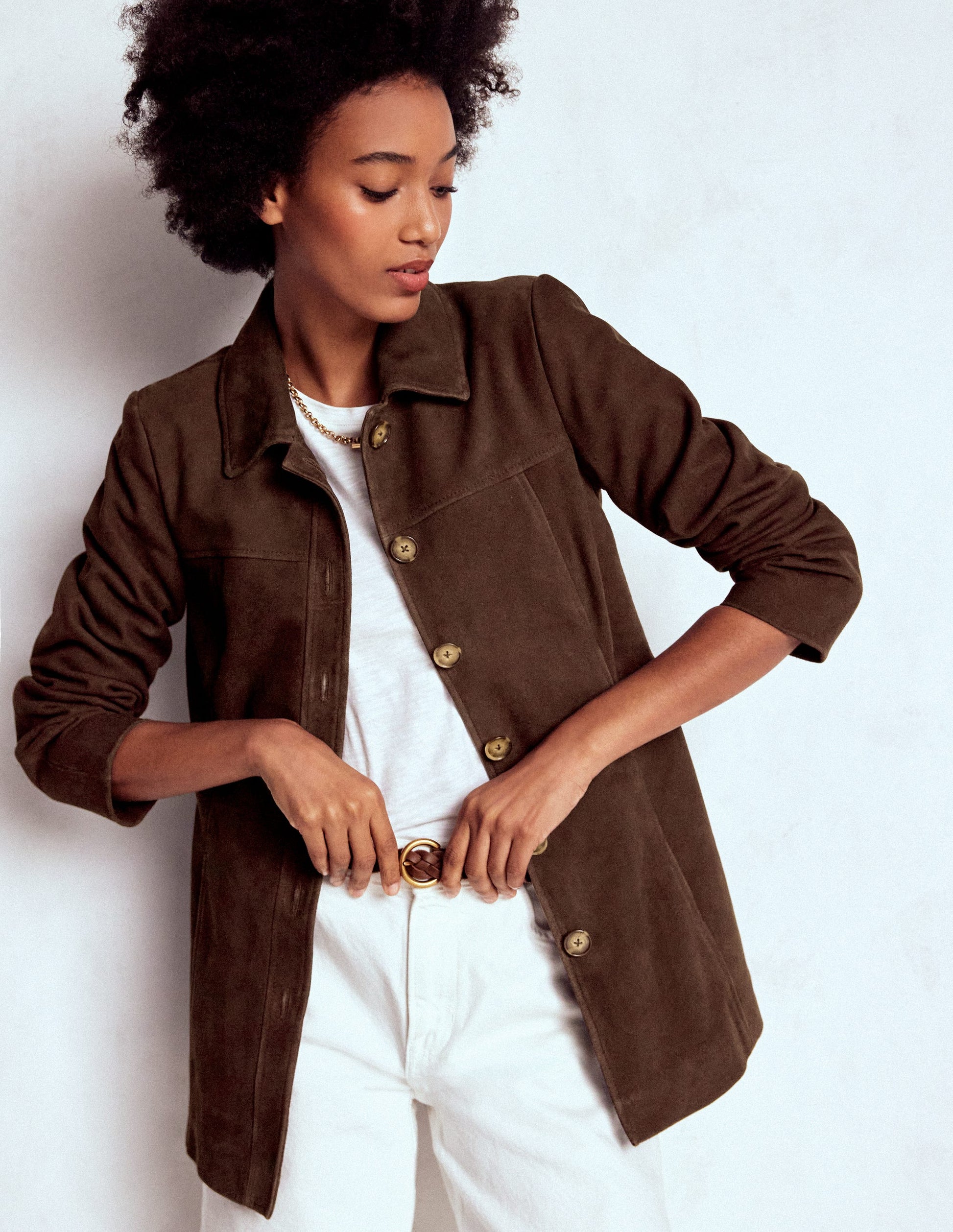Wildlederjacke-Braunes Veloursleder-1