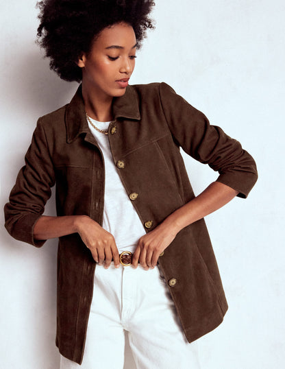 Wildlederjacke-Braunes Veloursleder-1