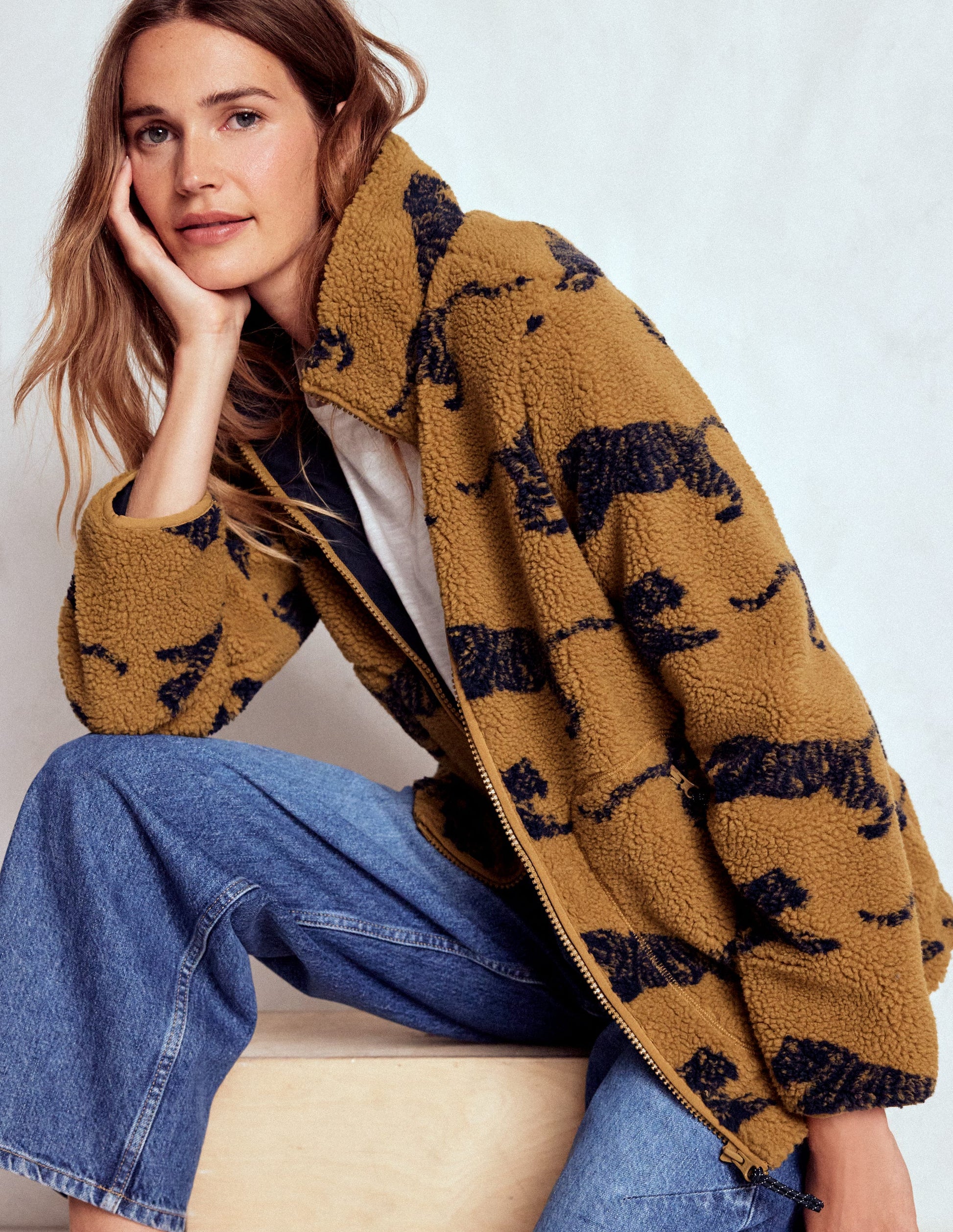 Westminster Teddyfelljacke-Haselnussbraun, Springender Tiger-4