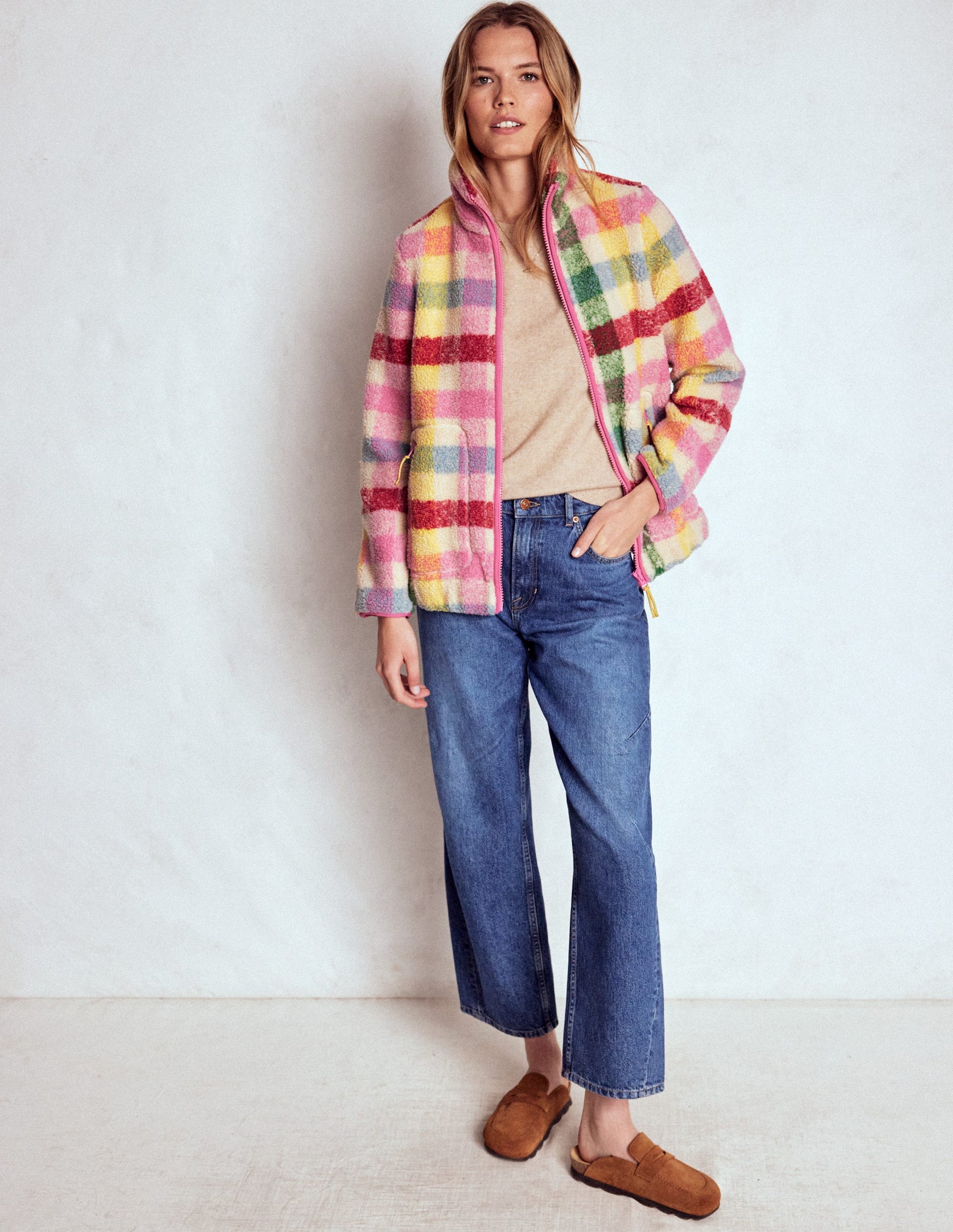 Westminster Teddyfelljacke-Bunt, Kariert-4