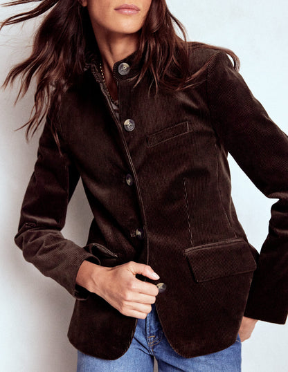 Cordjacke im Militärstil-Espresso-1