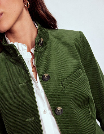 Cordjacke im Militärstil-Farn
