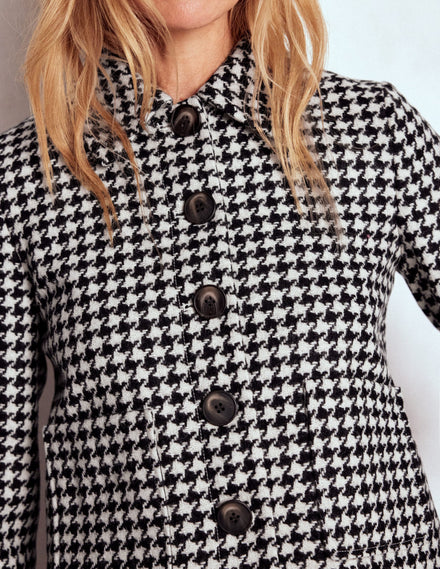 Knightsbridge Wolljacke-Schwarz Hahnentrittmuster