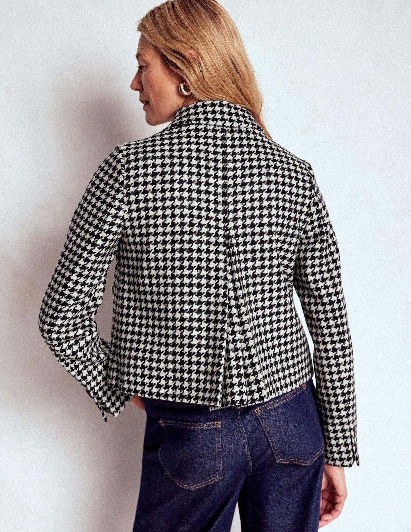 Knightsbridge Wolljacke-Schwarz Hahnentrittmuster