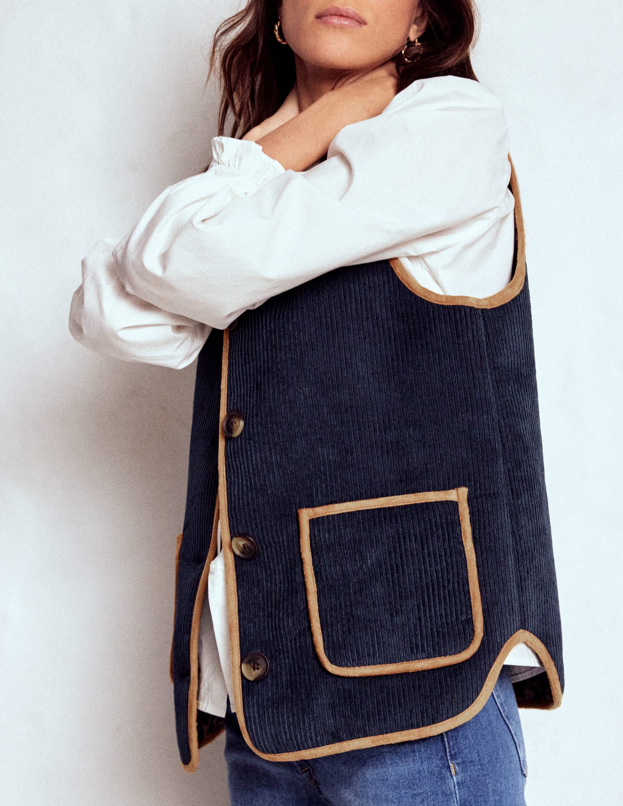 Clerkenwell Reversible Gilet-Navy, Leopard - Image 2