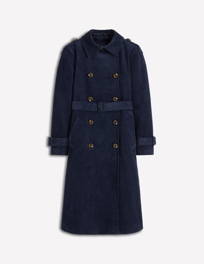 Cheltenham Trenchcoat aus Cord-Marineblau-5