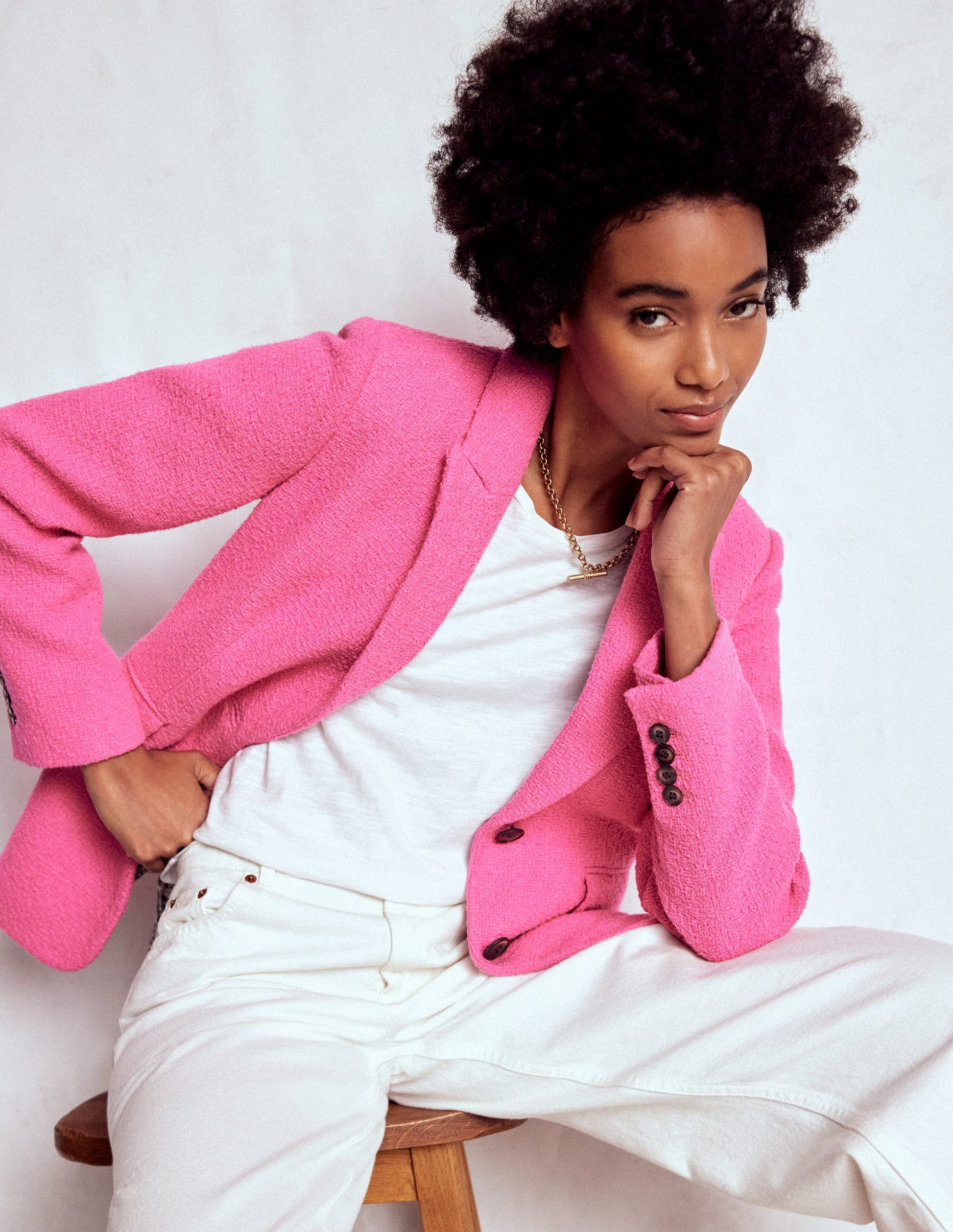 Stamford Texturierter Blazer-Rosarot-1