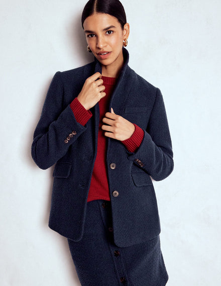 Stamford Texturierter Blazer-Marineblau, Strukturiert