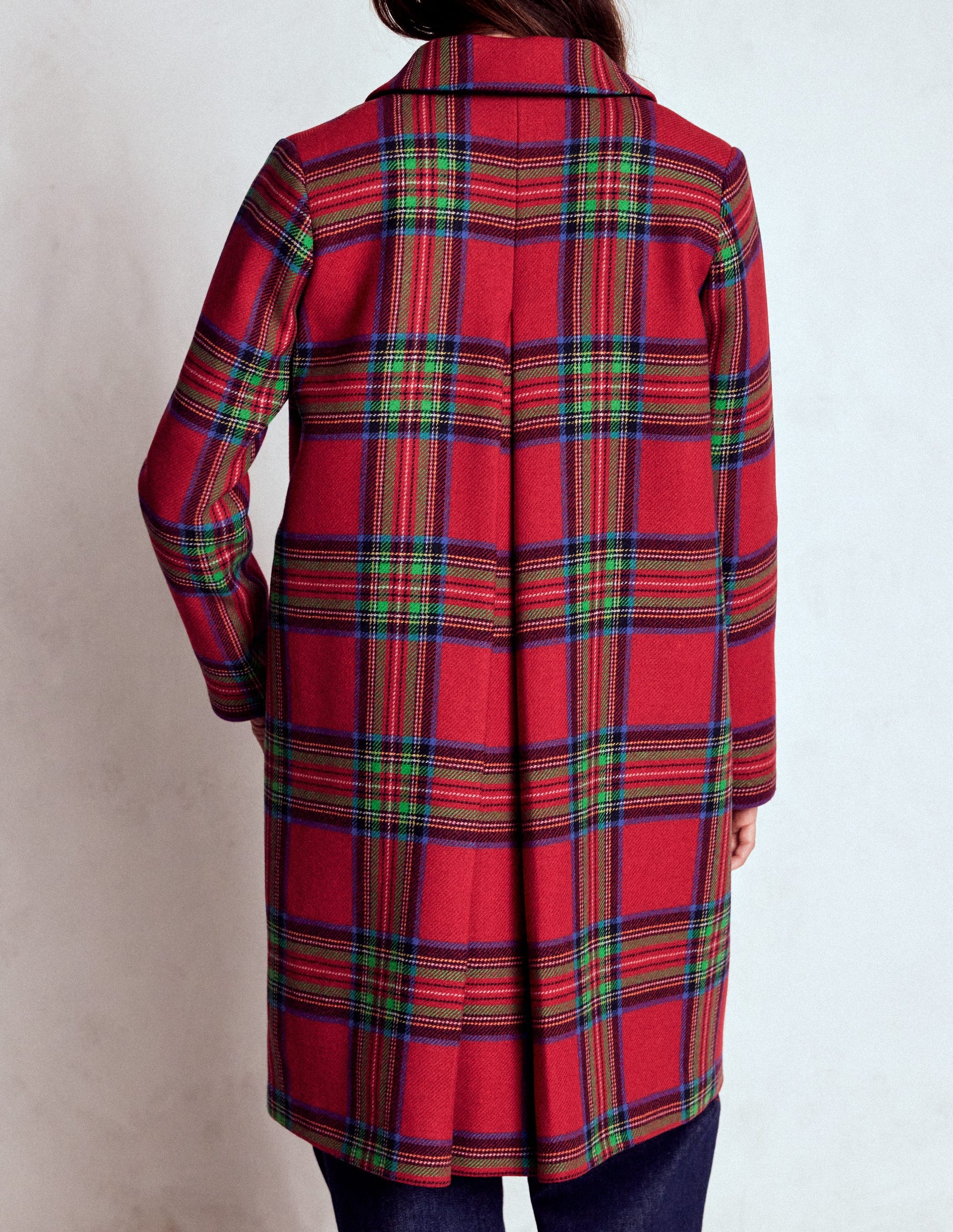 Tartan Mantel Damen Rot Kariert Edinburgh Ausgestellter Mantel-Rot