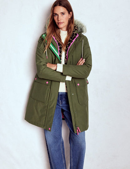 Parka à capuche 4-en-1-Vert, bleu marine, borg léopard-3