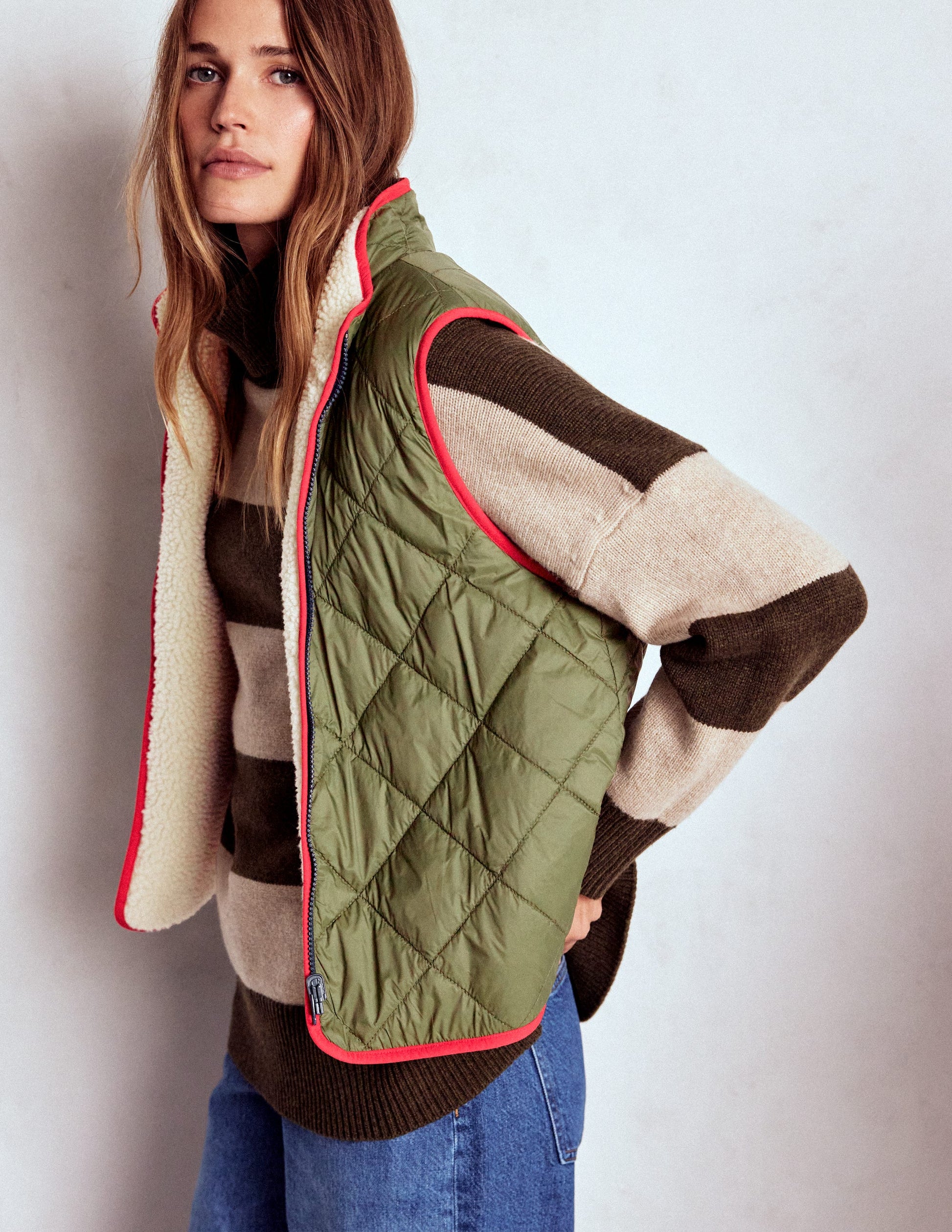 Parka à capuche 4-en-1-Borg bleu marine, vert, couleur naturelle-4