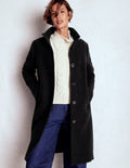 Manteau à col cheminée-Noir