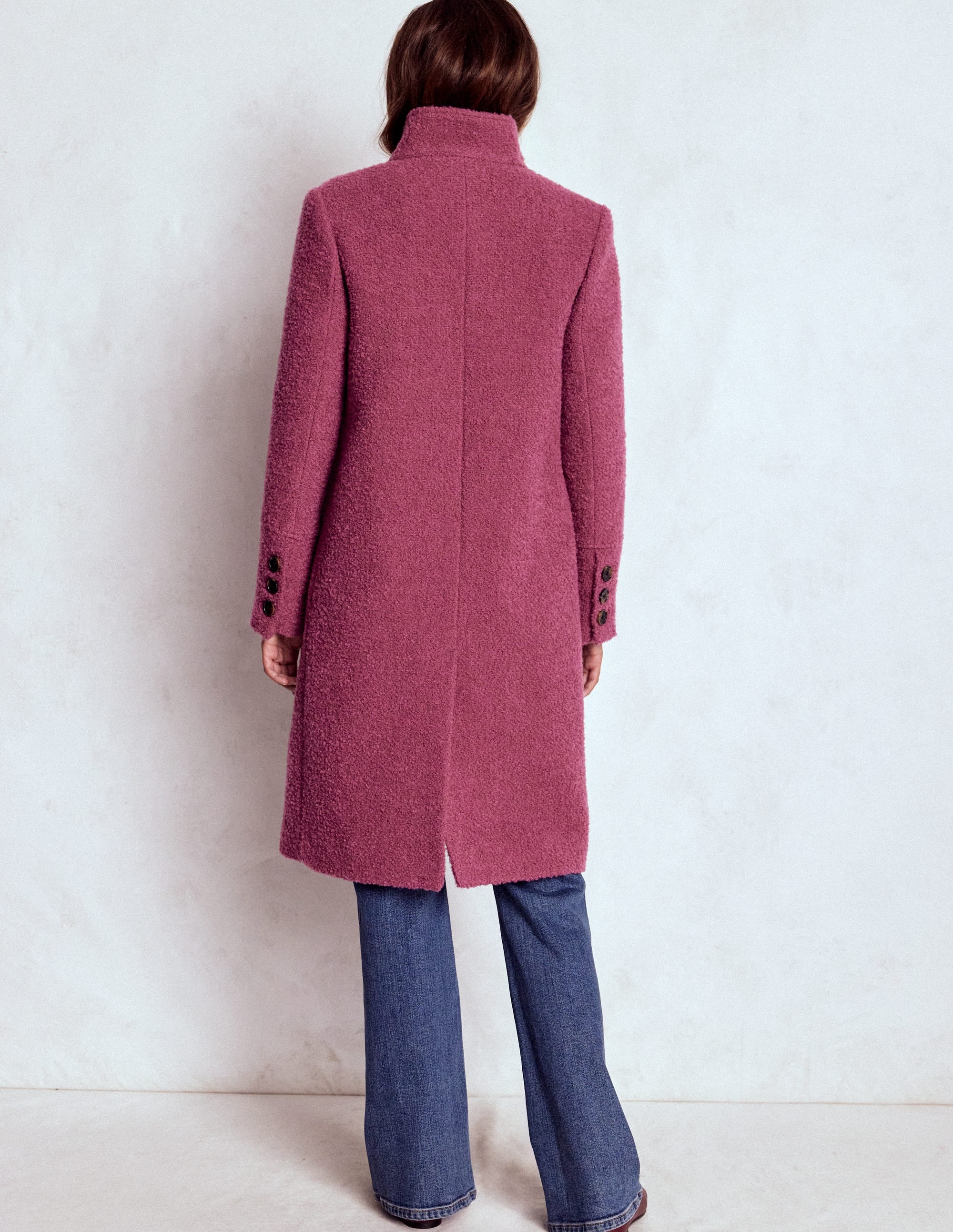 Manteau à col cheminée-Bruyère rose - Image 3