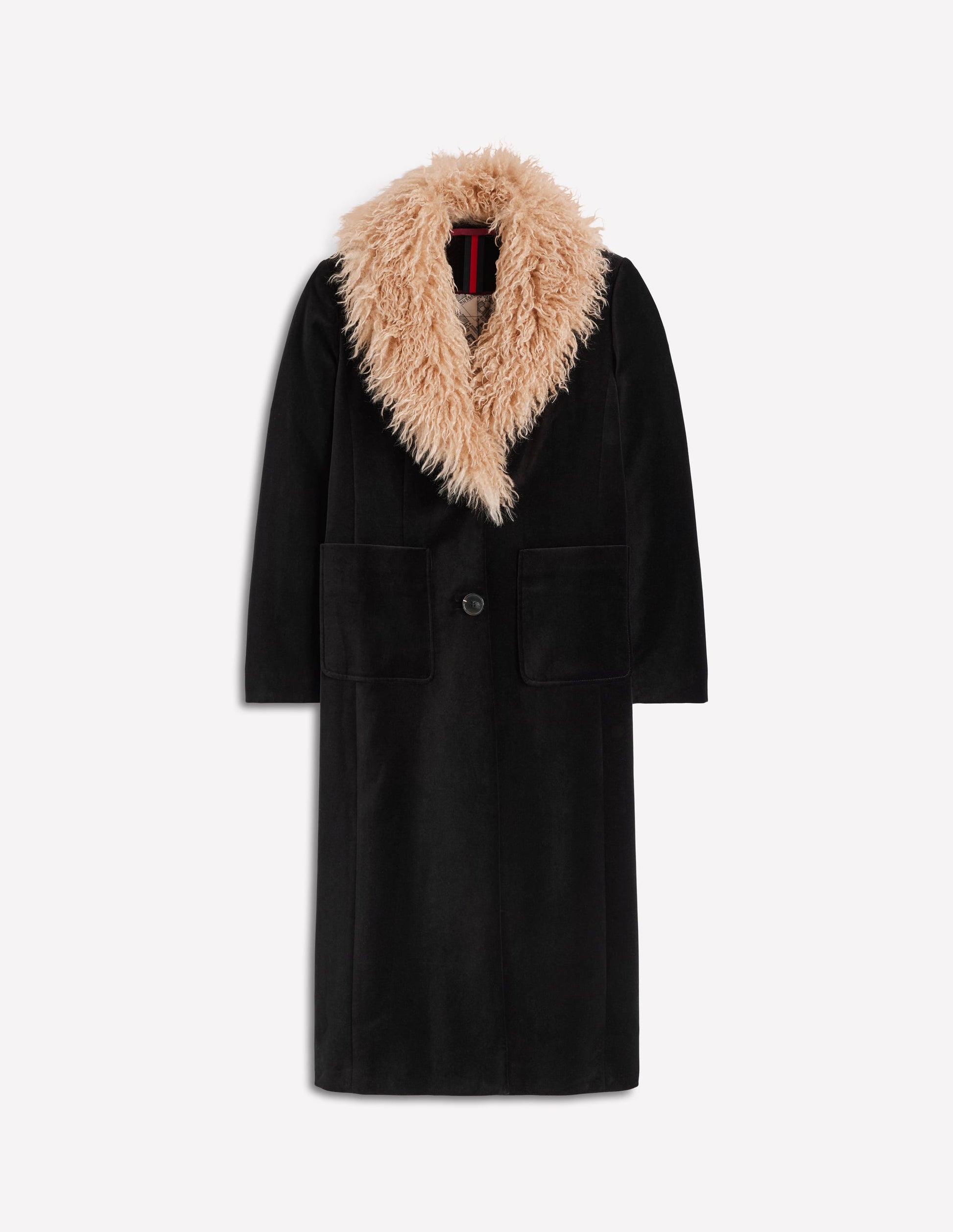 Fur Tipped Coat-Black-7
