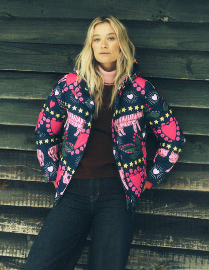 Doudoune-Bleu marine foncé, motif Embellished Tiger-6