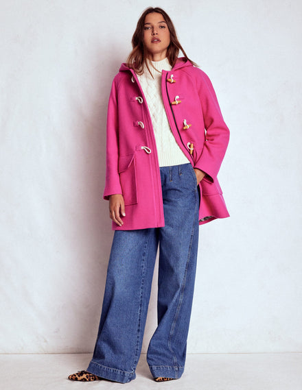 Ausgestellter Dufflecoat-Rosarot
