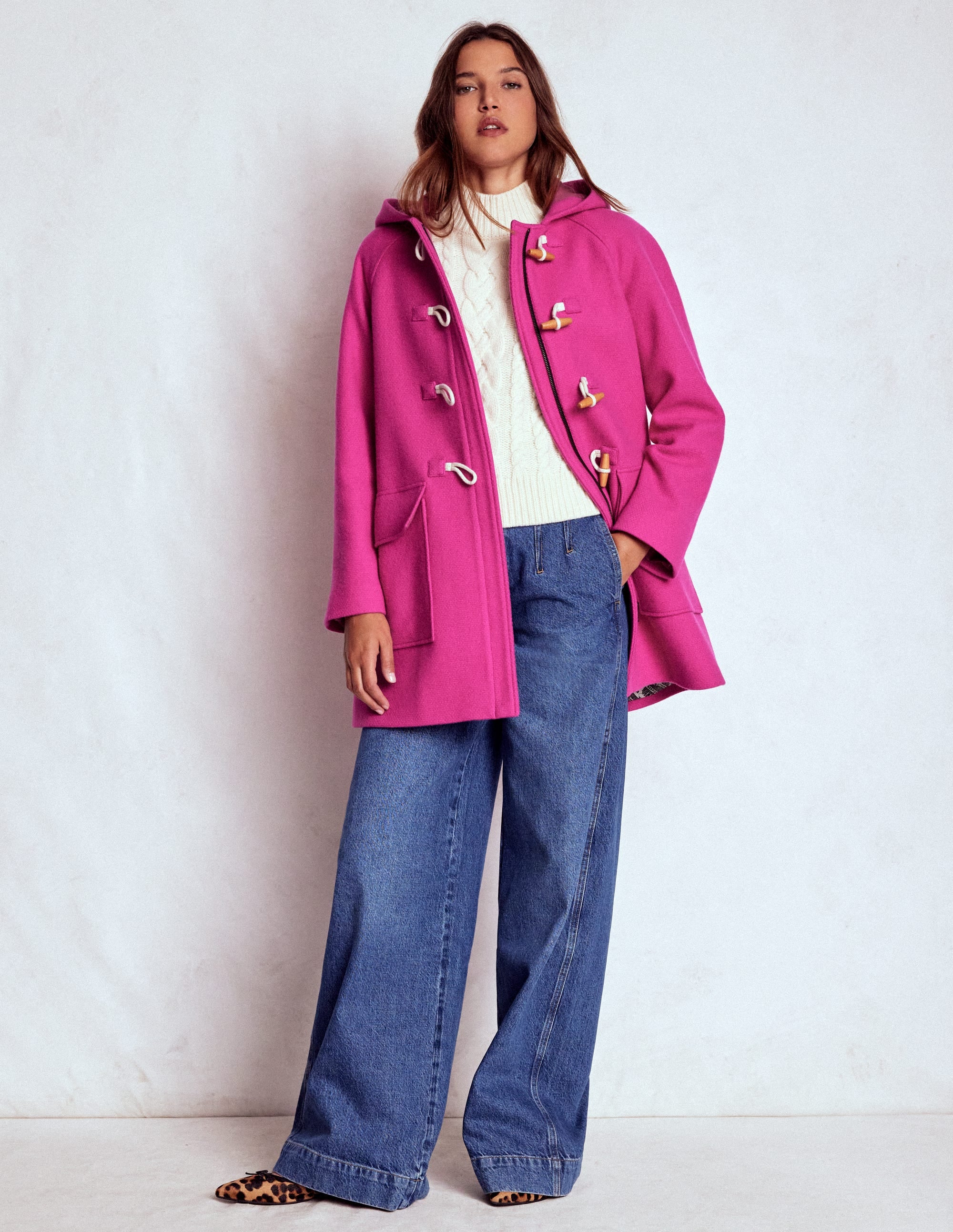 Ausgestellter Dufflecoat-Rosarot - Image 1