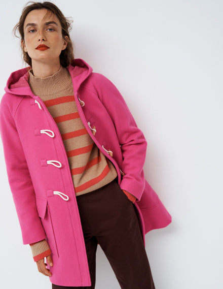 Ausgestellter Dufflecoat-Rosarot