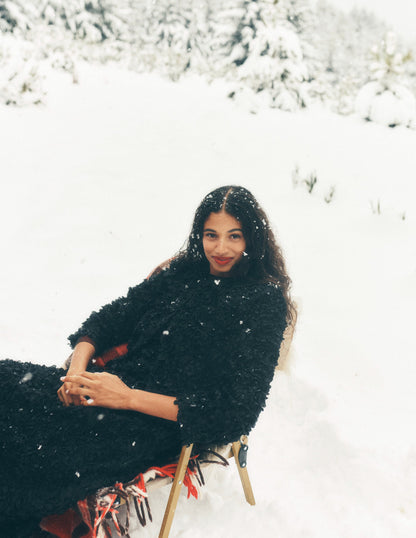 Petal Textured Cropped Jacket-Black, Petal Tulle-2