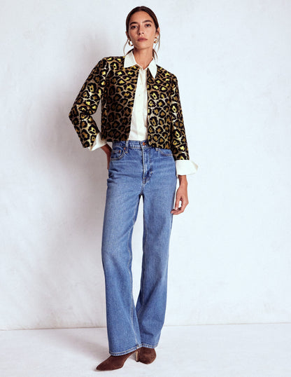 Veste habillée féminine-Léopard, motif Jacquard lurex-5
