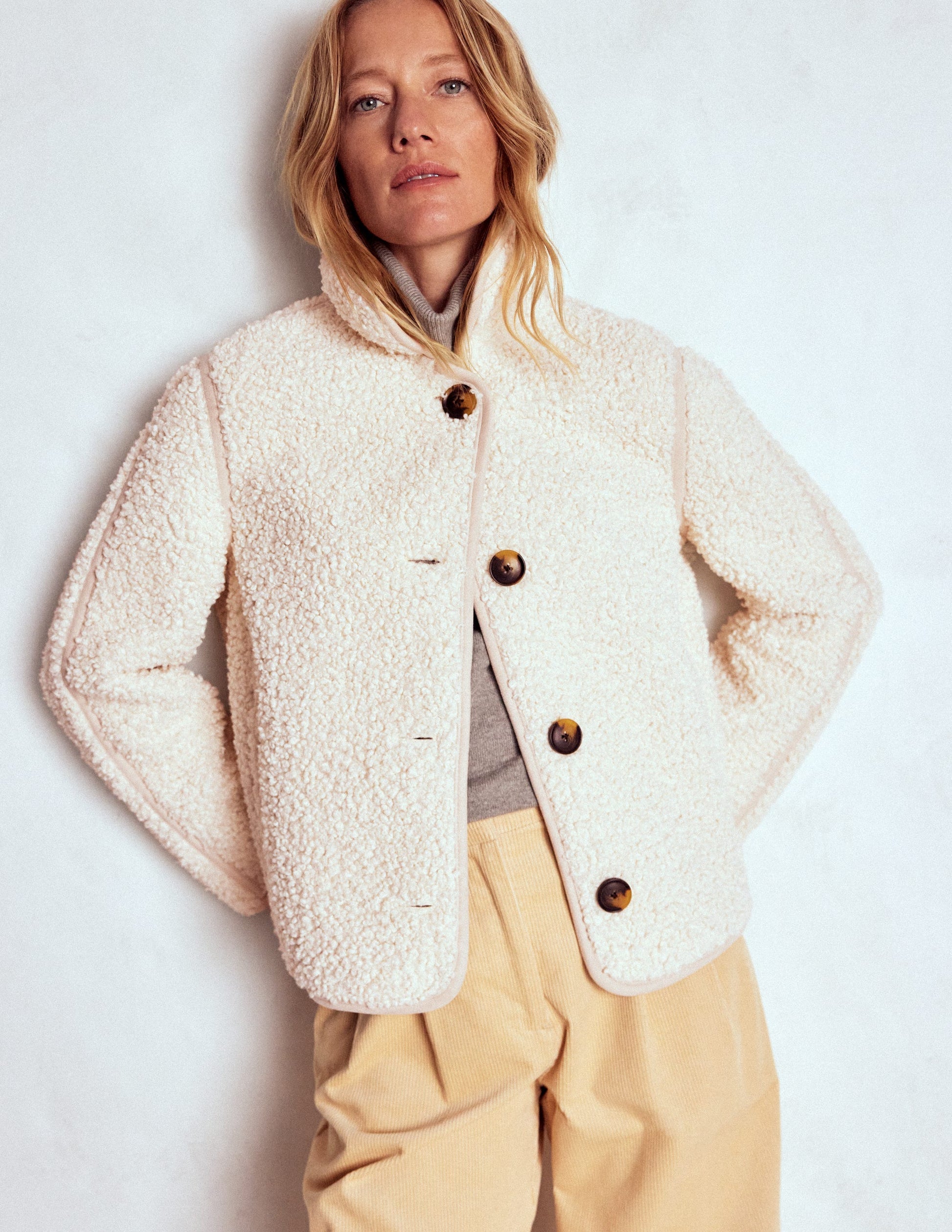 Veste en borg-Borg naturel bouclé-1