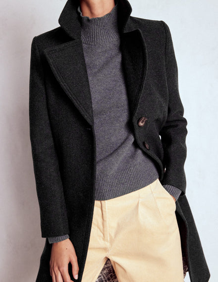 Manteau en laine Newport-Anthracite chiné