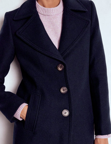Manteau en laine Newport-Bleu marine