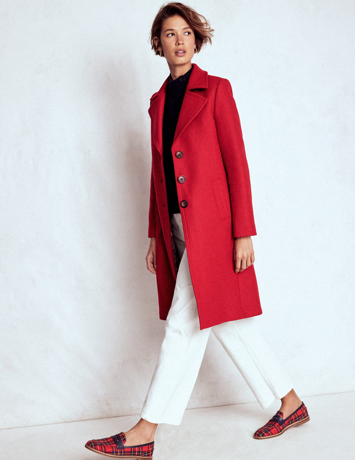 Manteau en laine Newport-Rouge canneberge
