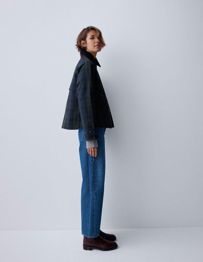 Raglan Wax Jacket-BLACKWATCH-1