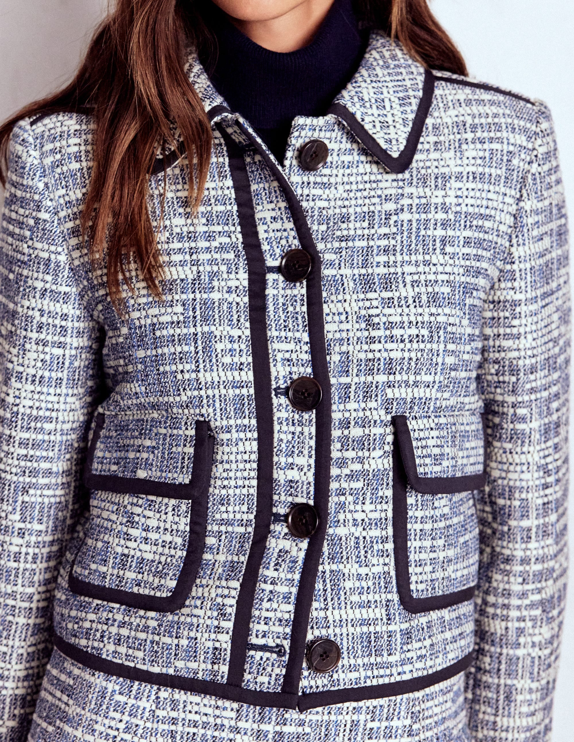 Lisburn Jacke mit aufgesetzter Tasche-Marineblau, Strukturiert - Image 2