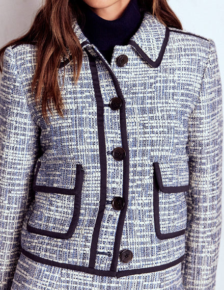 Lisburn Jacke mit aufgesetzter Tasche-Marineblau, Strukturiert