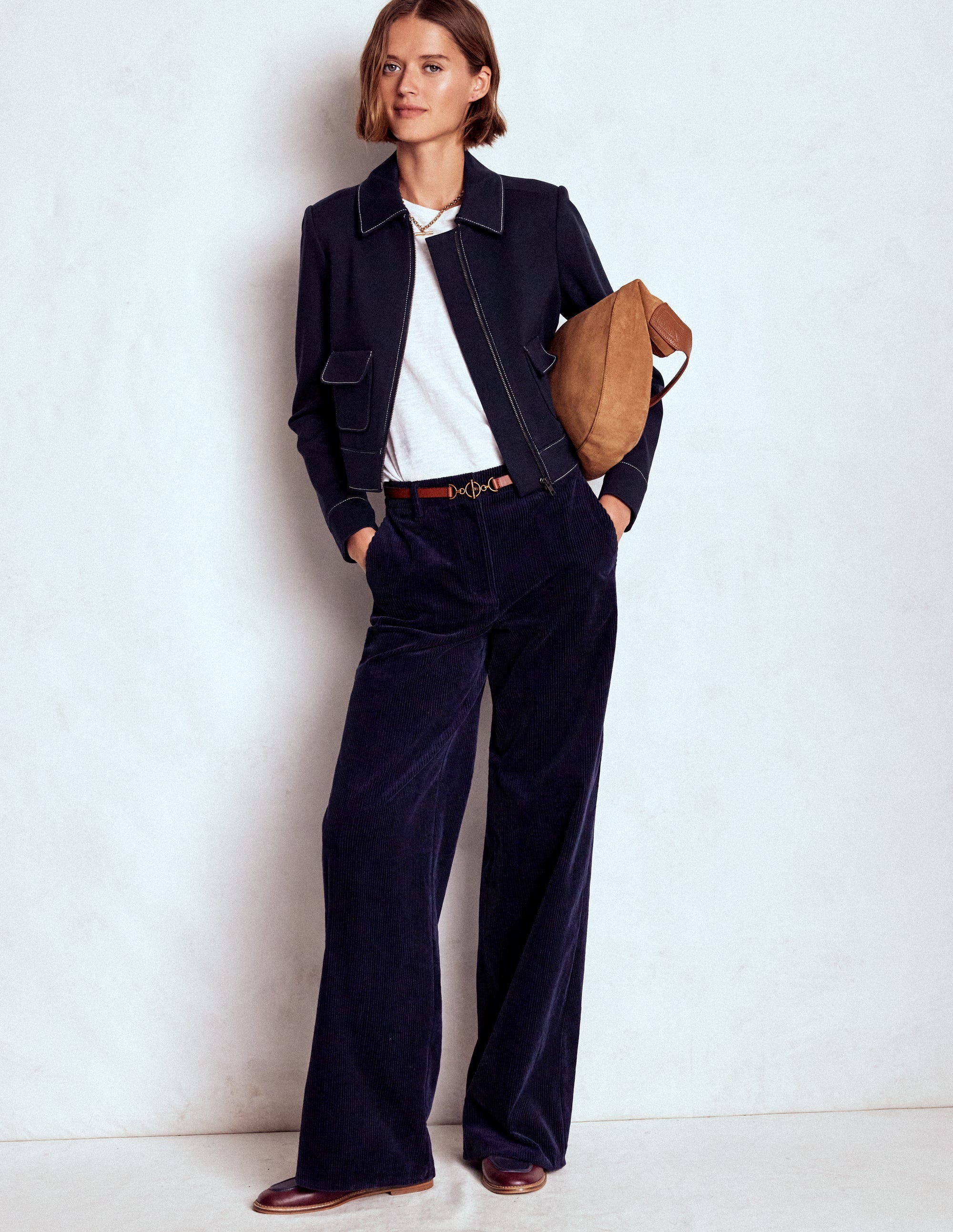 Jacke mit Reißverschluss und aufgesetzten Taschen-Marineblau - Image 4