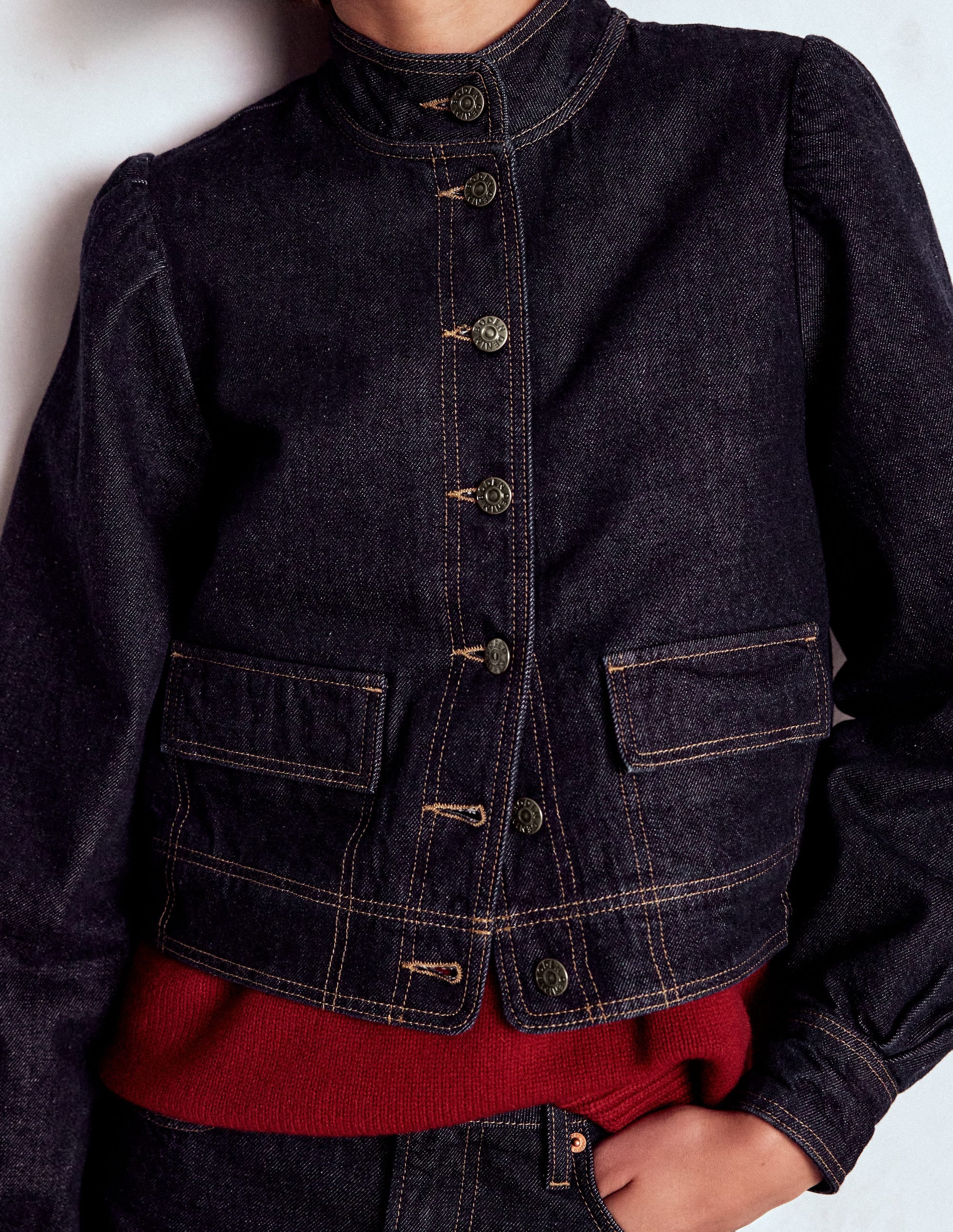 Jeansjacke mit Steppnaht-Indigo - Image 2