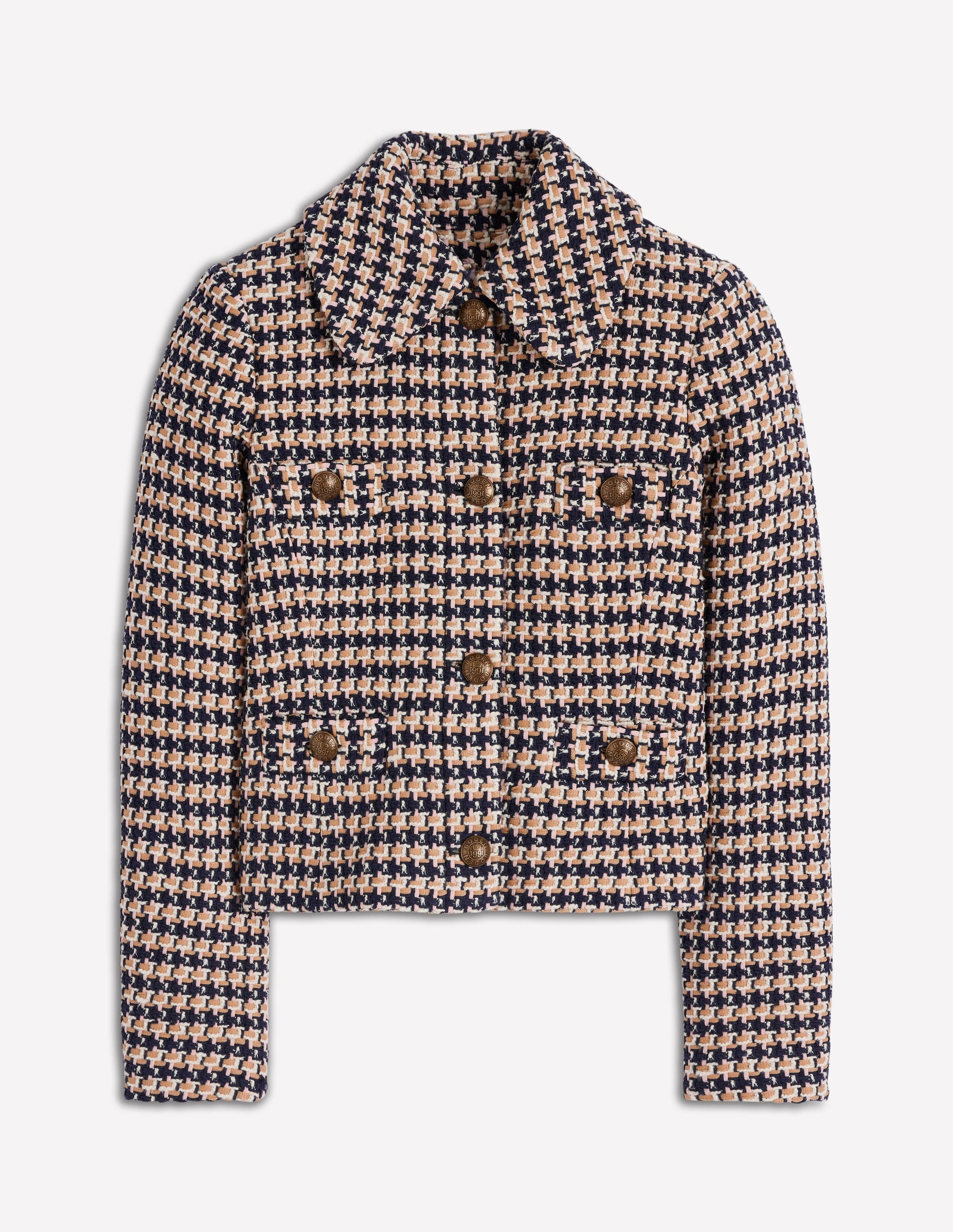 Texturierte Jacke mit Knopfleiste-KAMELBRAUN UND ROSA TEXTURIERT - Image 7