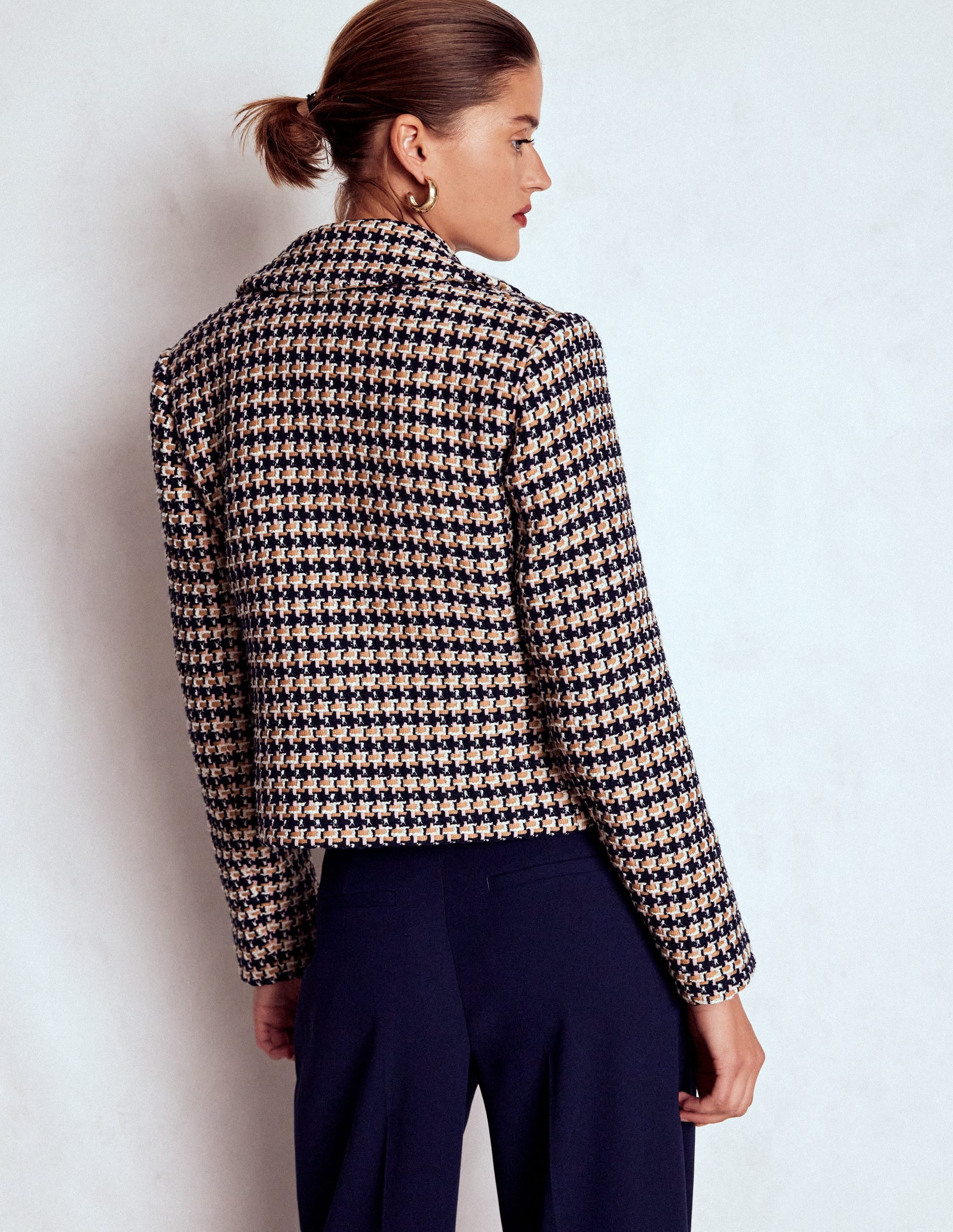 Texturierte Jacke mit Knopfleiste-KAMELBRAUN UND ROSA TEXTURIERT - Image 3