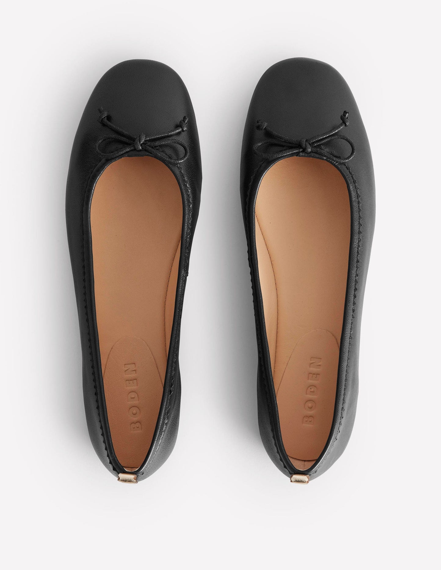 Kitty Ballerinas mit flexibler Sohle-Schwarzes Leder