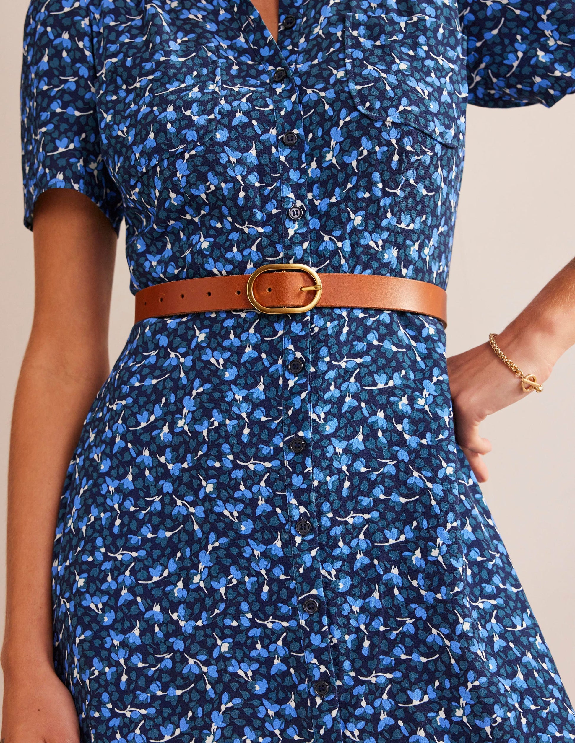 Classic Leather Belt-Tan-2