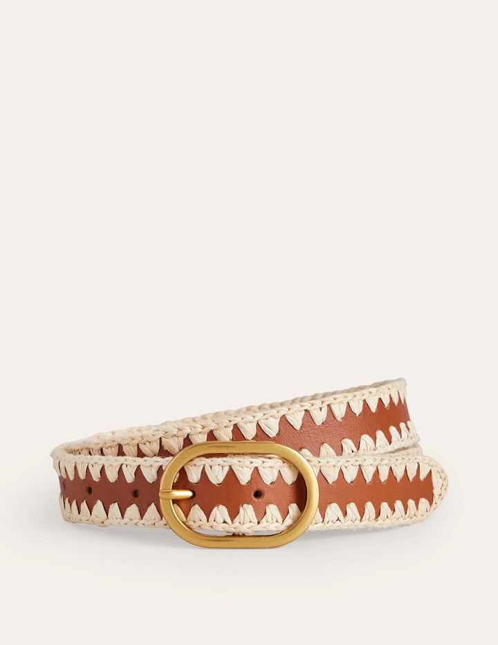 Ceinture intemporelle au point roulé-Fauve