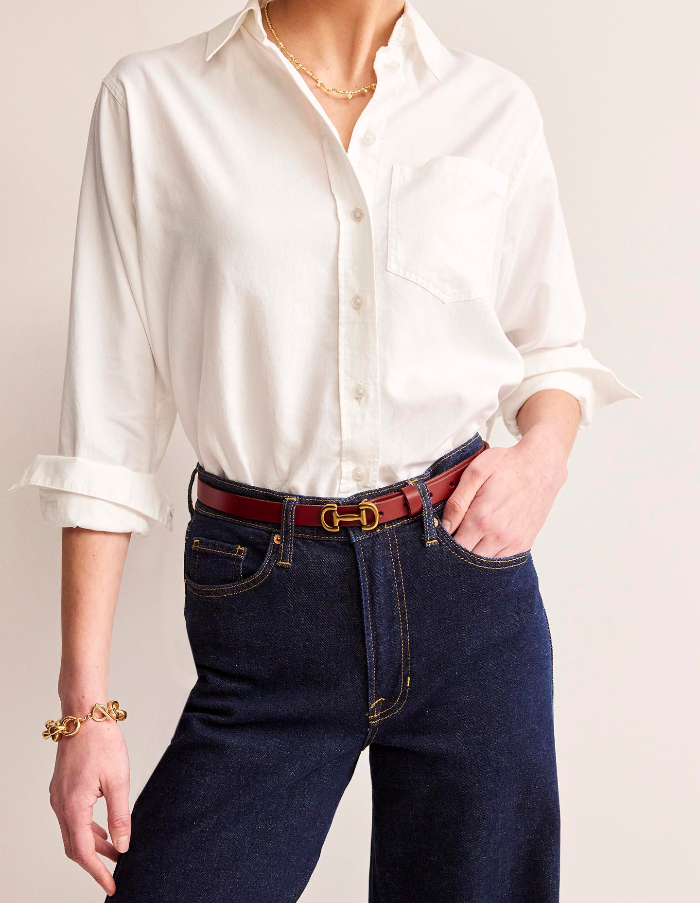 Ceinture fine Iris à mors-Rouge